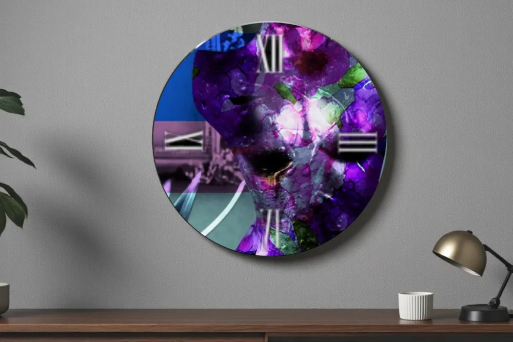 Orologio Tondo Flowers - Stampa in vetro