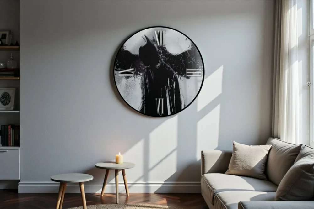 Orologio Tondo N/Batman - Stampa in vetro temper