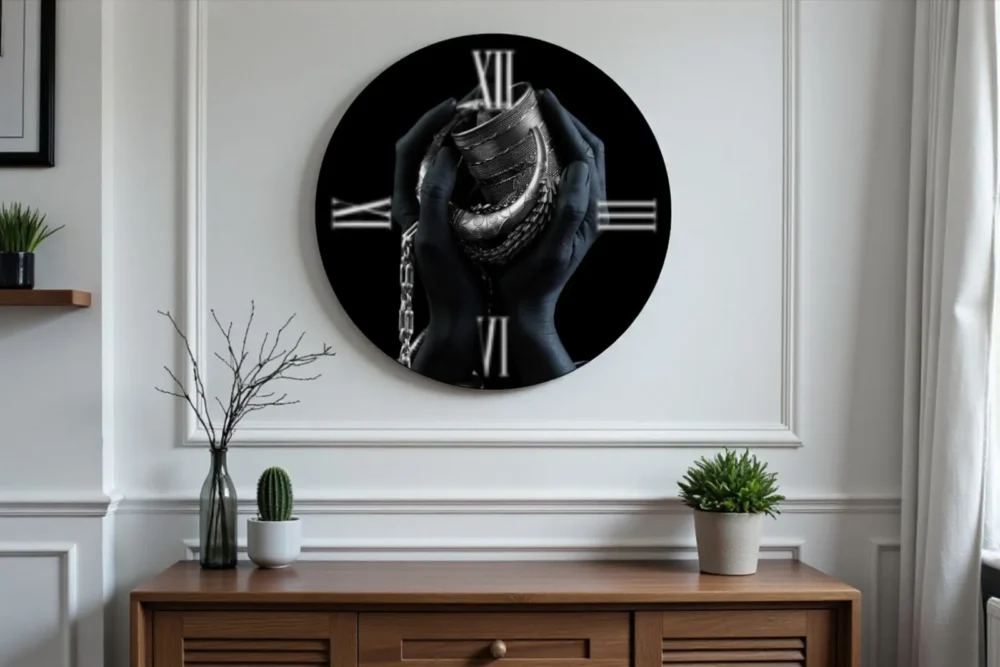 Orologio Tondo Suami Silver - Stampa in vetro temperato