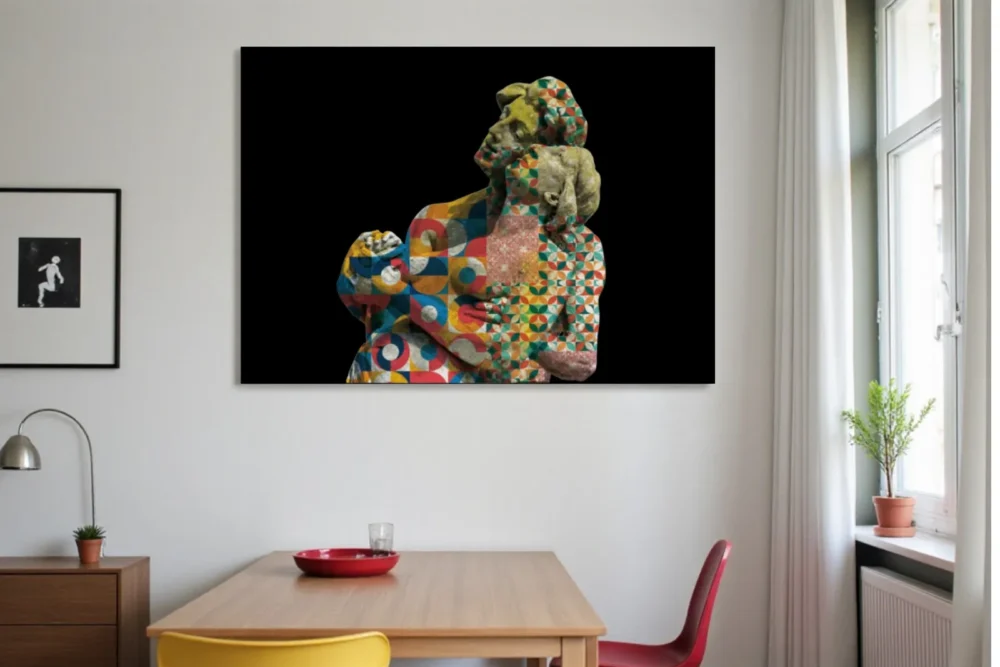 Quadro Black Couple in love - Stampa in vetro temperato