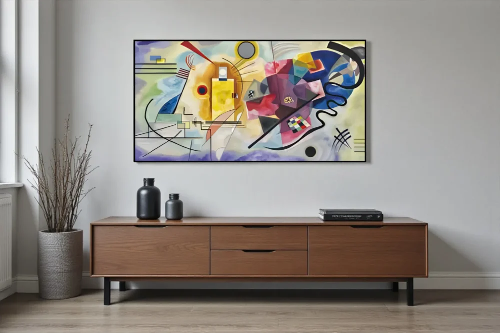 Quadro Giallo, rosso, blu - Stampa in vetro