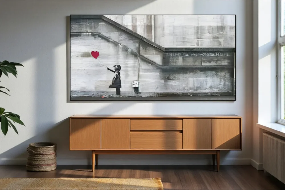 Quadro Ragazza con il palloncino - Stampa in vetro temperato