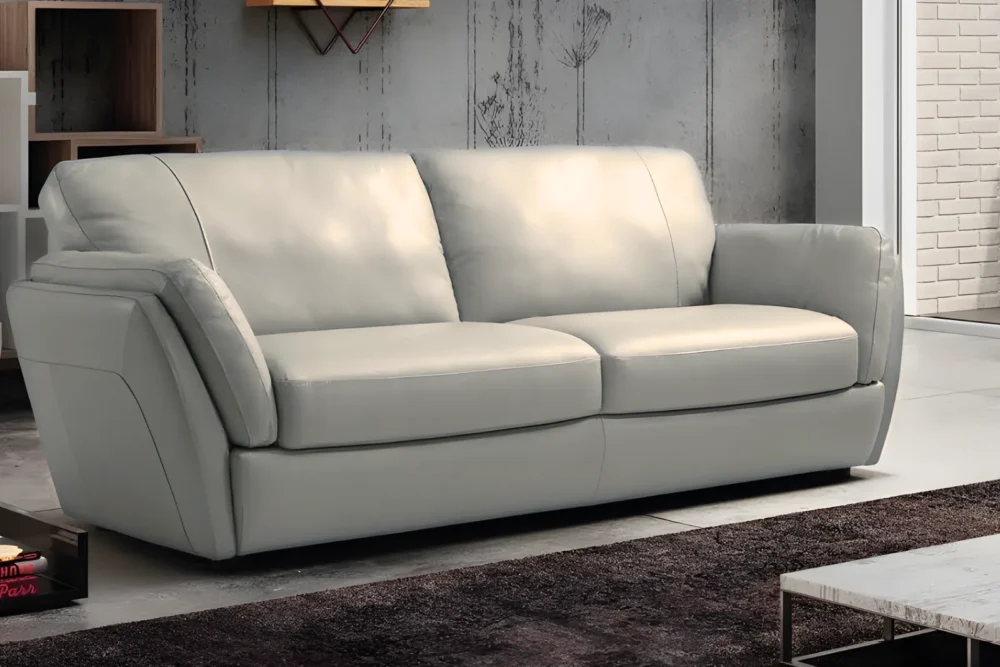 01 Divano 3Posti Oliva Vera Pelle Spessorata