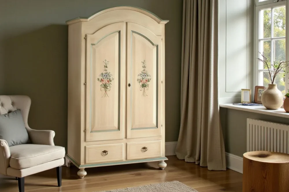 Armadio 2porte 2cassetti finitura avorio patinato