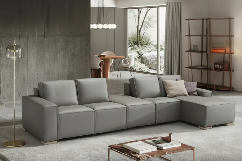 Divano Lineare Malibù Vera Pelle Spessorata