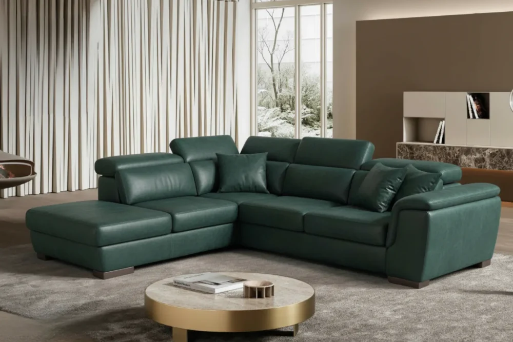 Divano angolare Asia Vera Pelle Spessorata