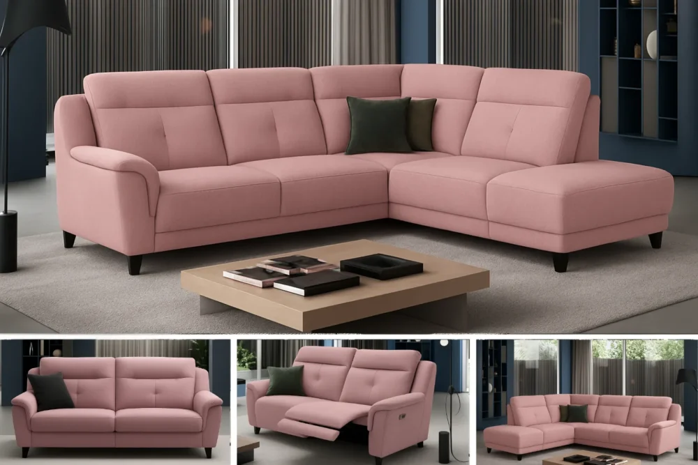 Divano angolare Hamily Tessuto Antimacchia