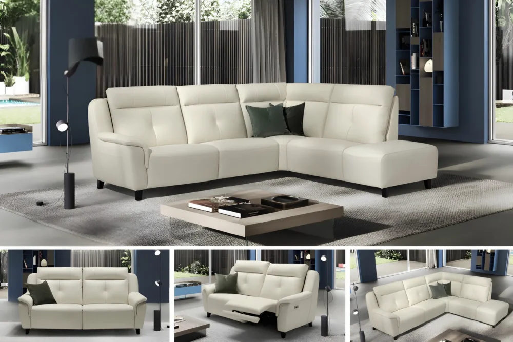 Divano angolare Hamily Vera Pelle Spessorata