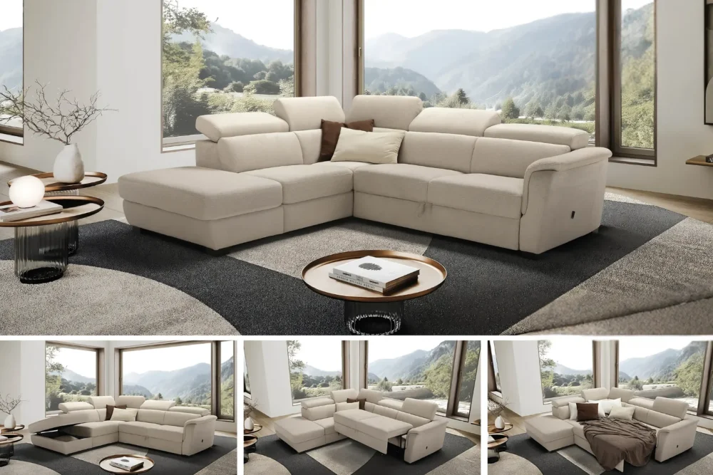 Divano angolare Panama Tessuto Antimacchia