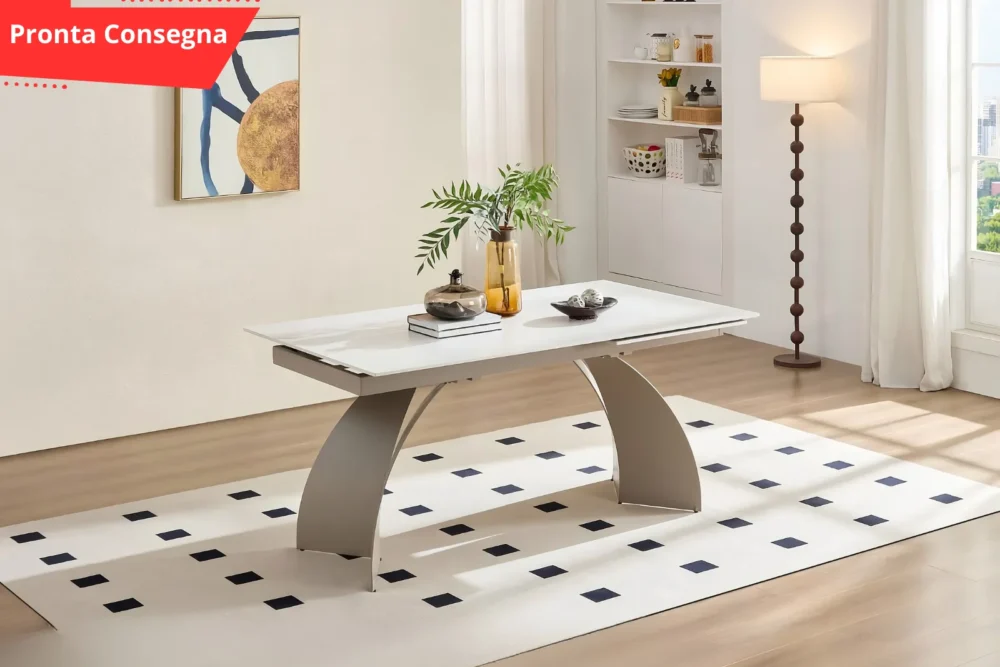 Tavolo Roma Struttura Champagne - Piano in Marmo pronta consegna