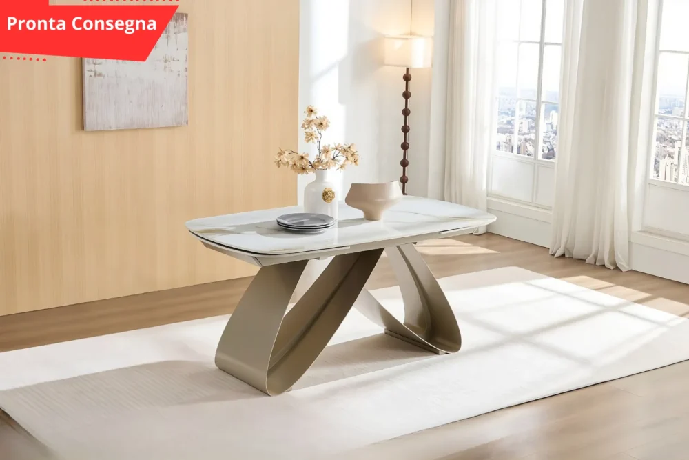 Tavolo allungabile Milano 160x90 - Piano in Marmo pronta consegna
