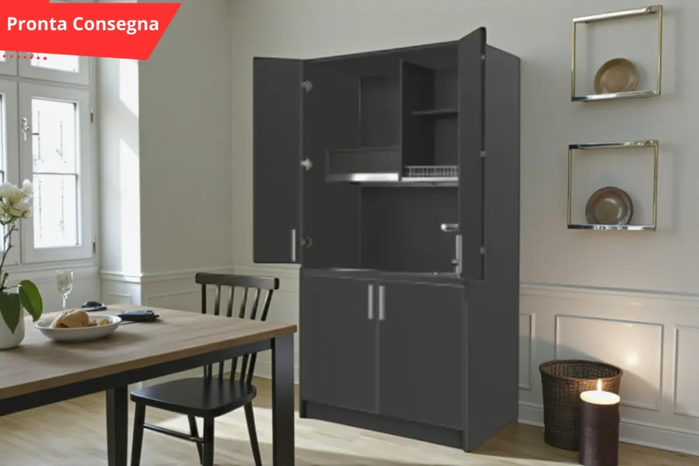 Cucina Monoblocco L.125 x h.208 Antracite