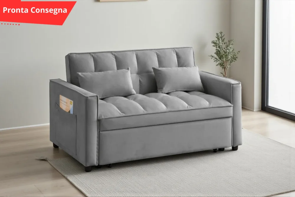 Divano Letto Alma 2posti Grigio Chiaro Pronta consegna