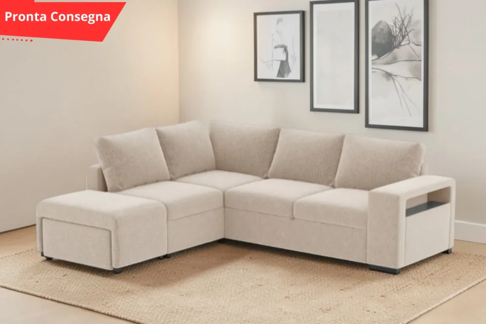 Divano letto angolare reversibile Jozzis Sabbia Pronta consegna