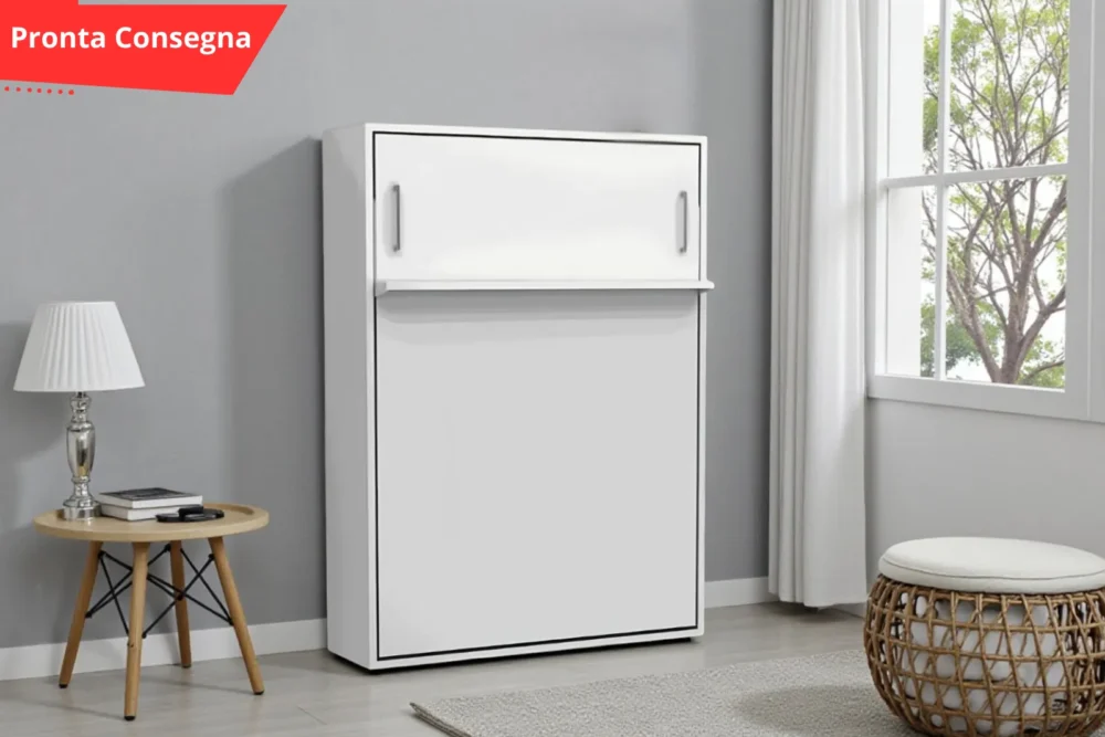 Letto Matrimoniale a scomparsa apertura verticale Bianco pronta consegna