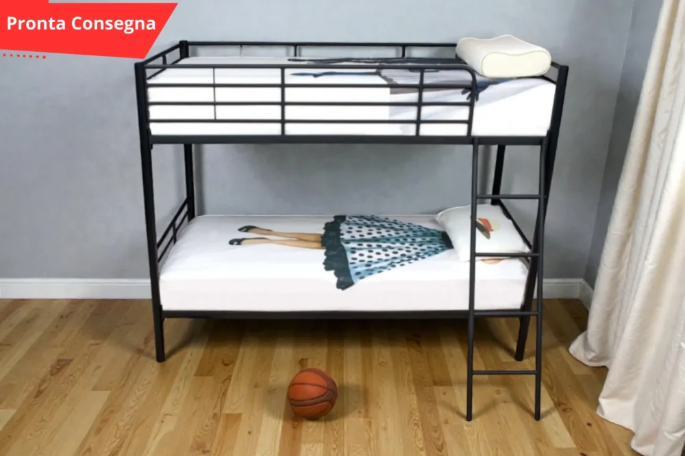 Letto a castello Lilly in metallo Antracite pronta consegna