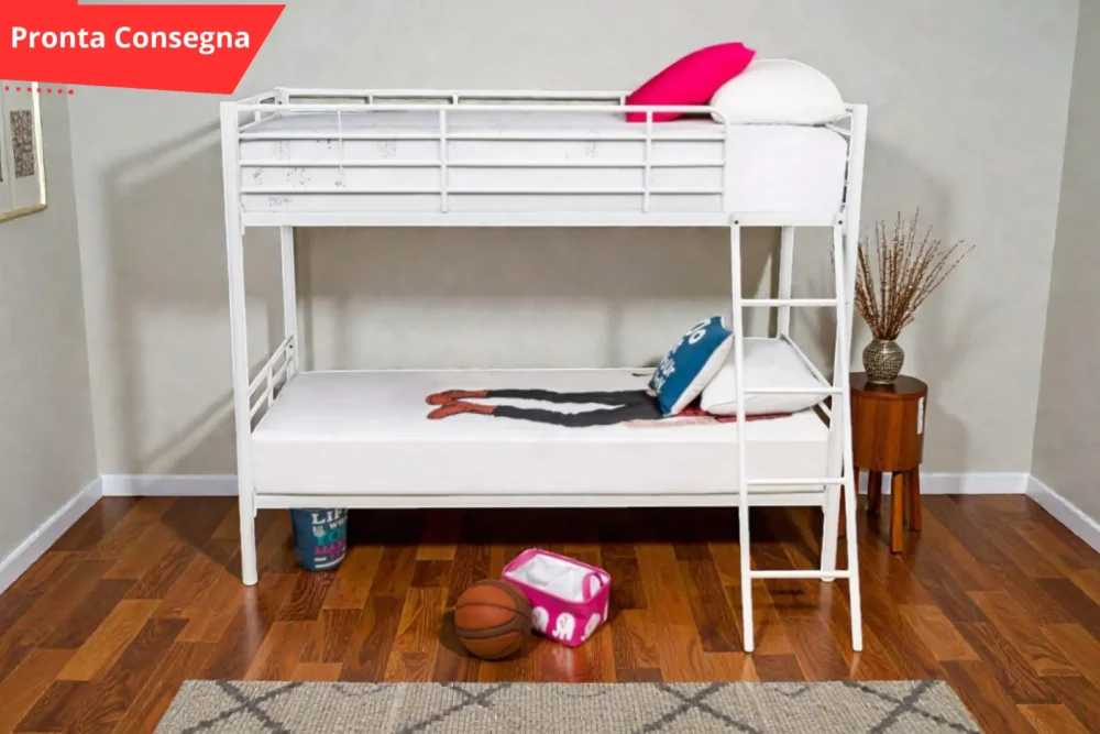 Letto a castello Lilly in metallo Bianco pronta consegna