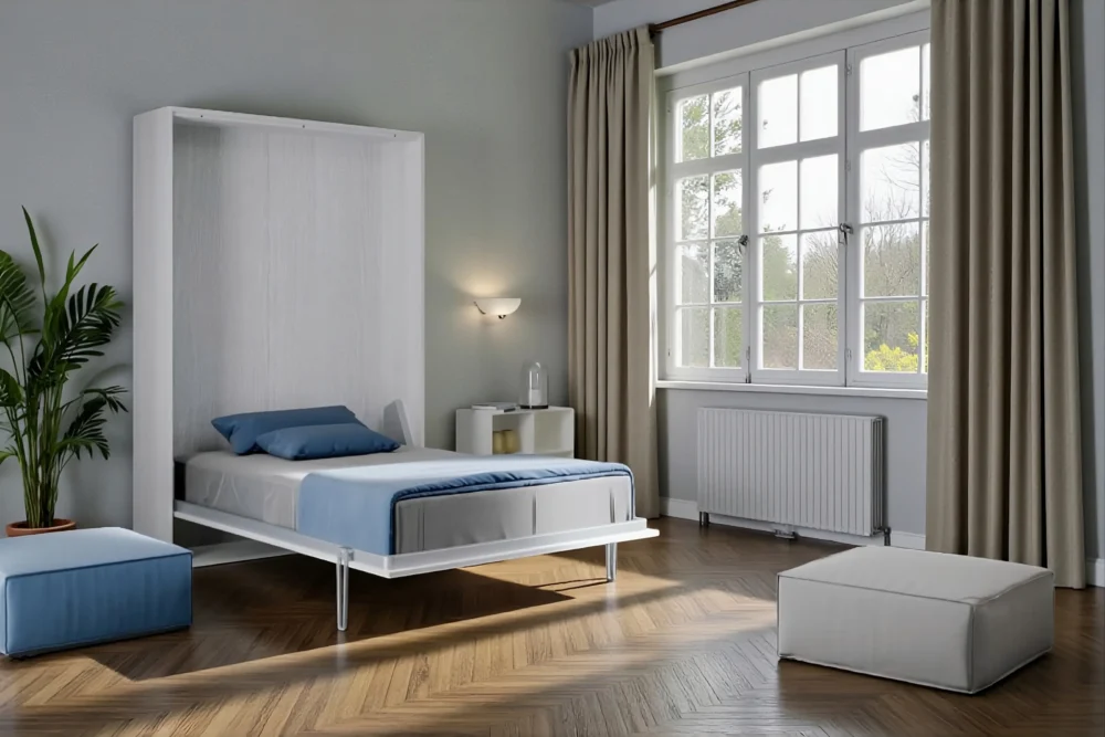 Letto a scomparsa 120 Louise Bianco Frassino