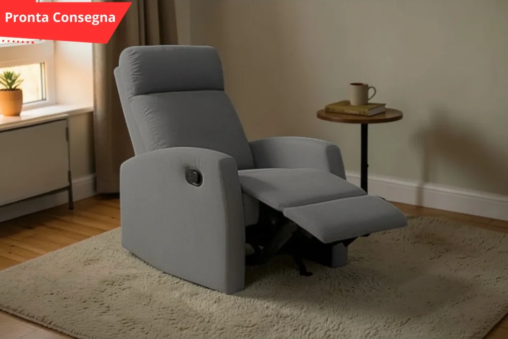 Poltrona Relax Giada manuale Grigio Pronta consegna