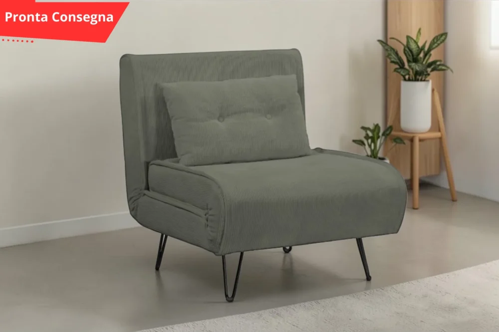 Poltrona letto Quarzo senza braccioli Verde Pronta consegna
