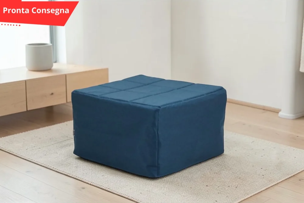 Pouf letto singolo pieghevole Loren Blu Pronta consegna
