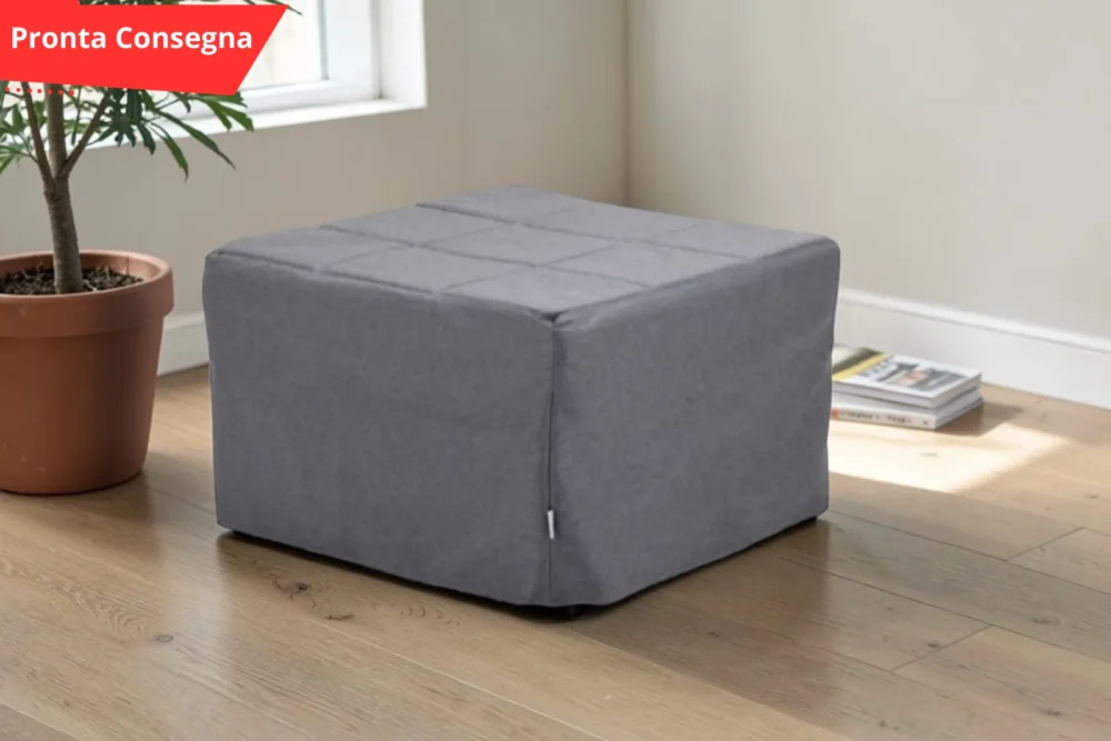 Pouf letto singolo pieghevole Loren Grigio Pronta consegna
