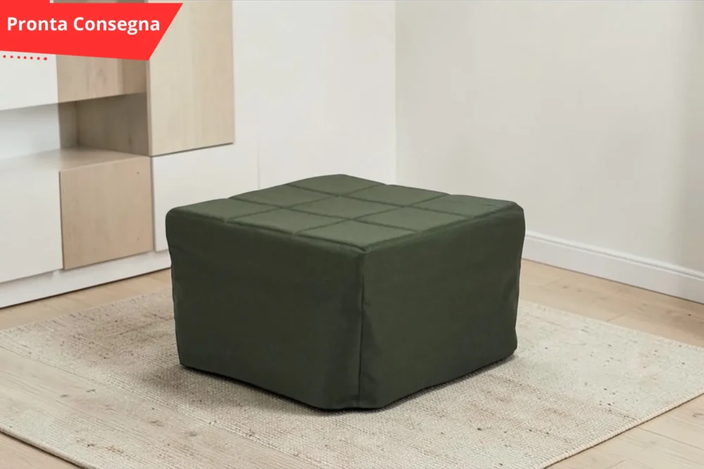 Pouf letto singolo pieghevole Loren Verde Pronta consegna
