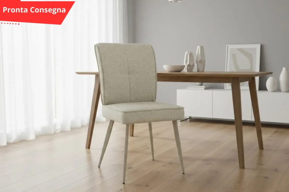 Sedia Eva struttura metallo Tortora pronta consegna