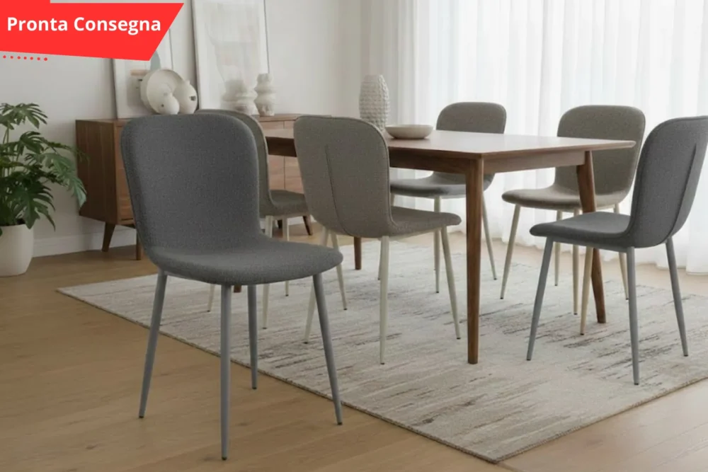 Sedia Ida seduta tessuto Grigio pronta consegna