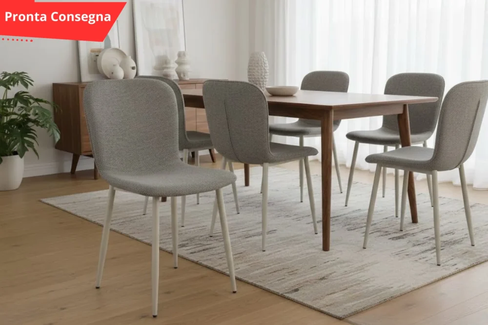 Sedia Ida seduta tessuto Tortora Pronta consegna