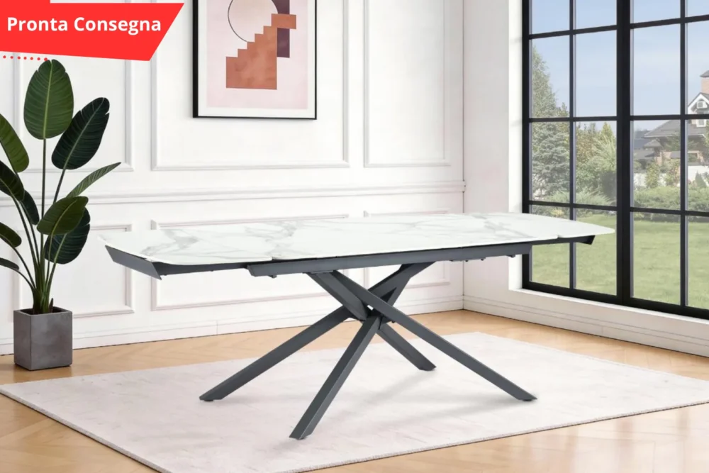 Tavolo Zoe Grigio - Piano in Marmo pronta consegna