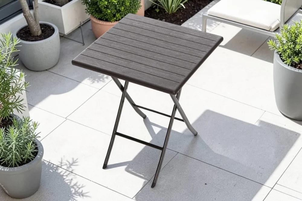 Tavolo pieghevole Plastik Wood 60