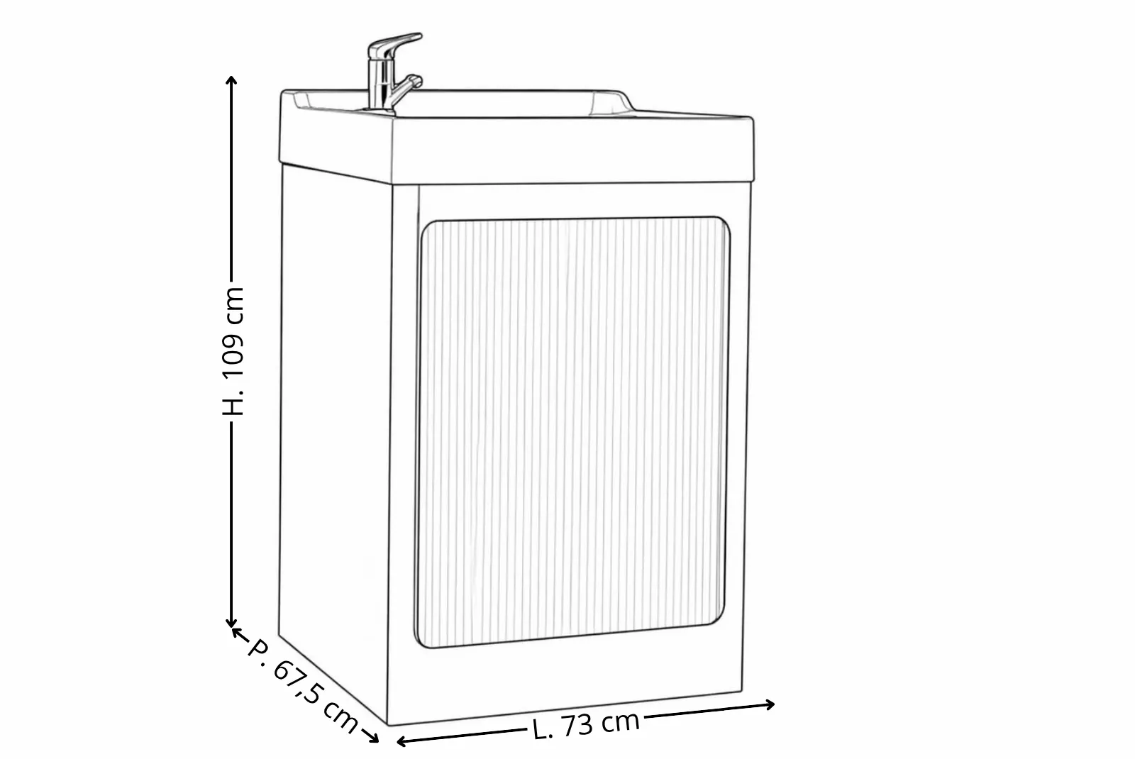Lavatoio Borea con portalavatrice incorporato scheda tecnica