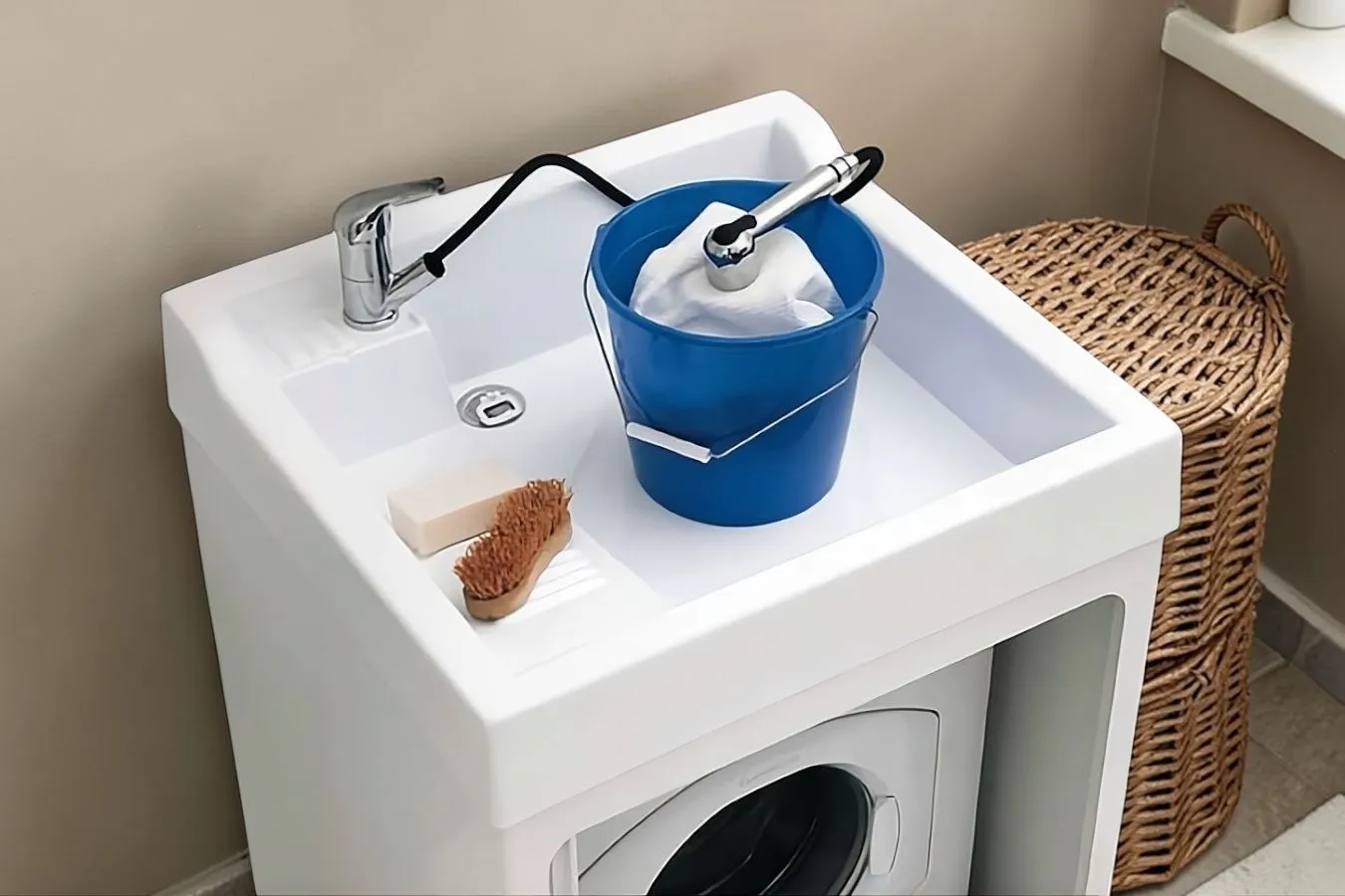 Lavatoio Borea con portalavatrice incorporato zoom