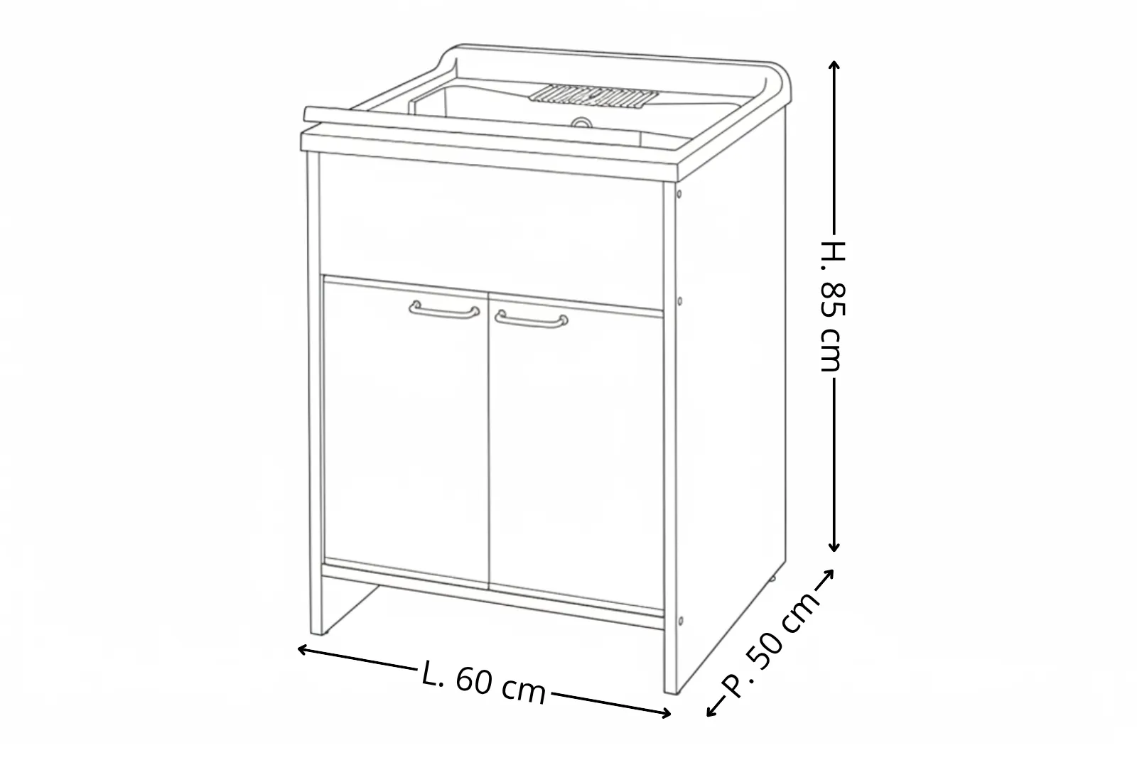 Mobile Lavatoio Ena L.60 - P.50 - immagine 10