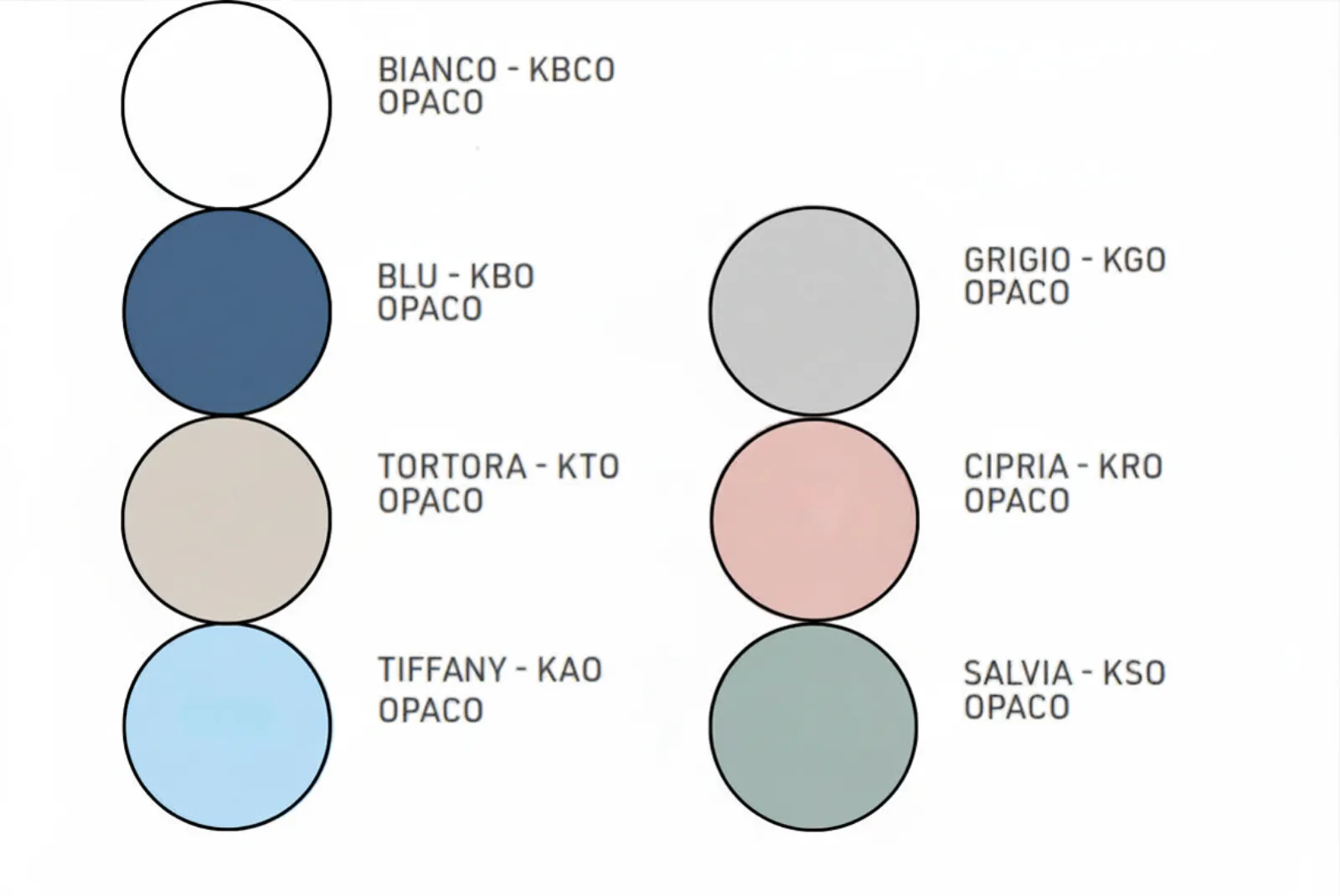 Scheda Colori Colonna bagno sospesa Liscio
