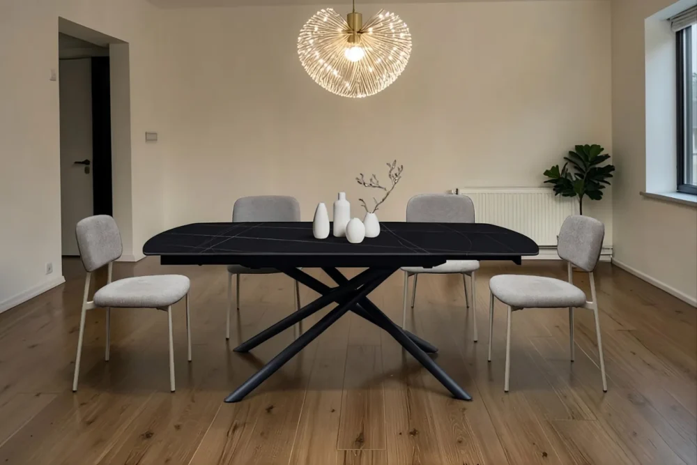 Tavolo rotante Anice Nero da 120 a 180