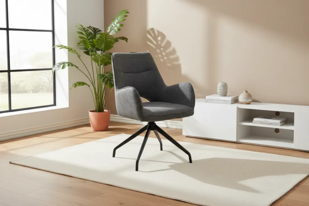 Poltrona girevole a 360° Brigitte Grigio