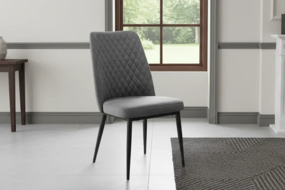 Sedia Tufy in velluto Grigio scuro