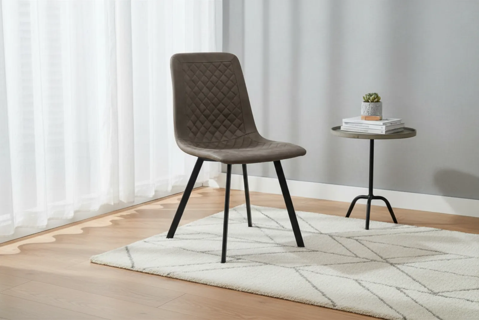 Sedia Wendy in microfibra Vintage Fango