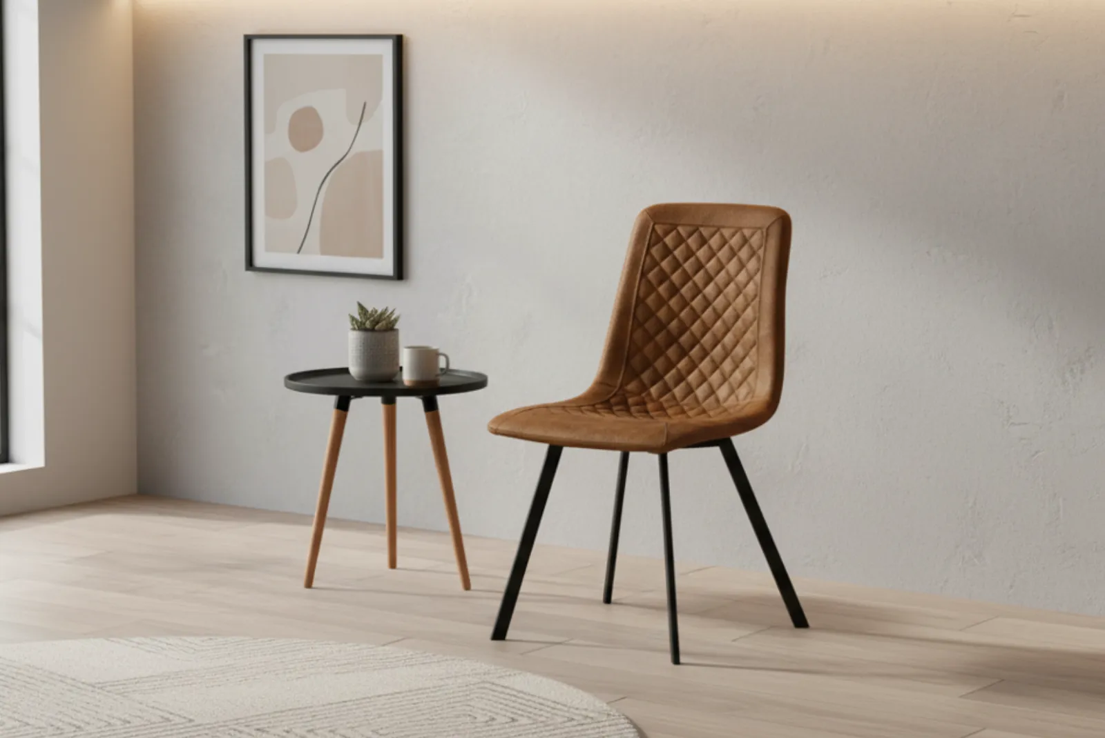 Sedia Wendy microfibra Vintage Cuoio
