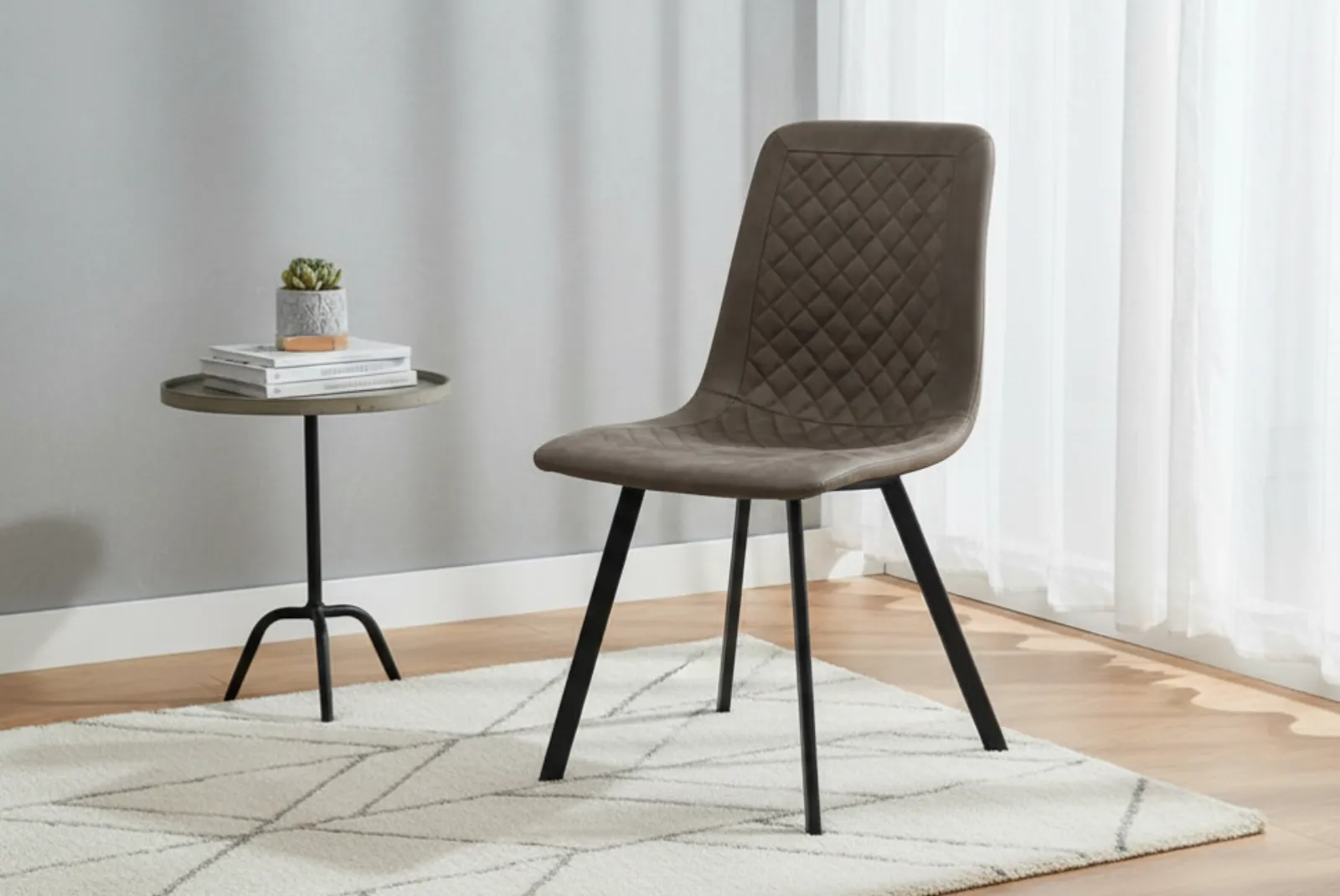 Sedia Wendy microfibra Vintage Fango