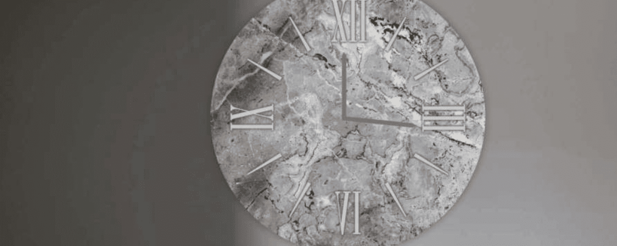 Orologio effetto marmo grigio - Stampa su vetro temperato